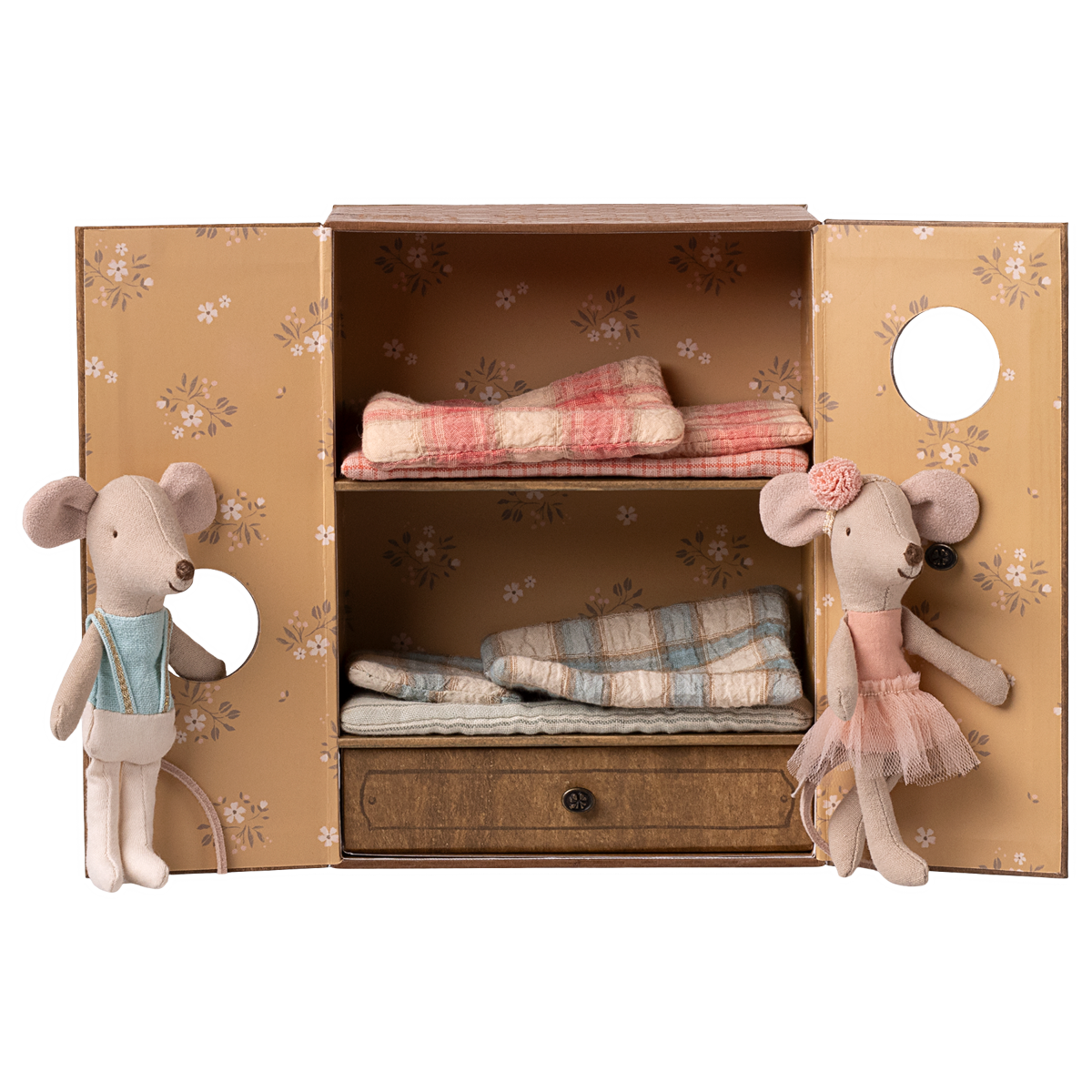 Maileg Ballet Mice in Dance Studio Little Sister and Brother open