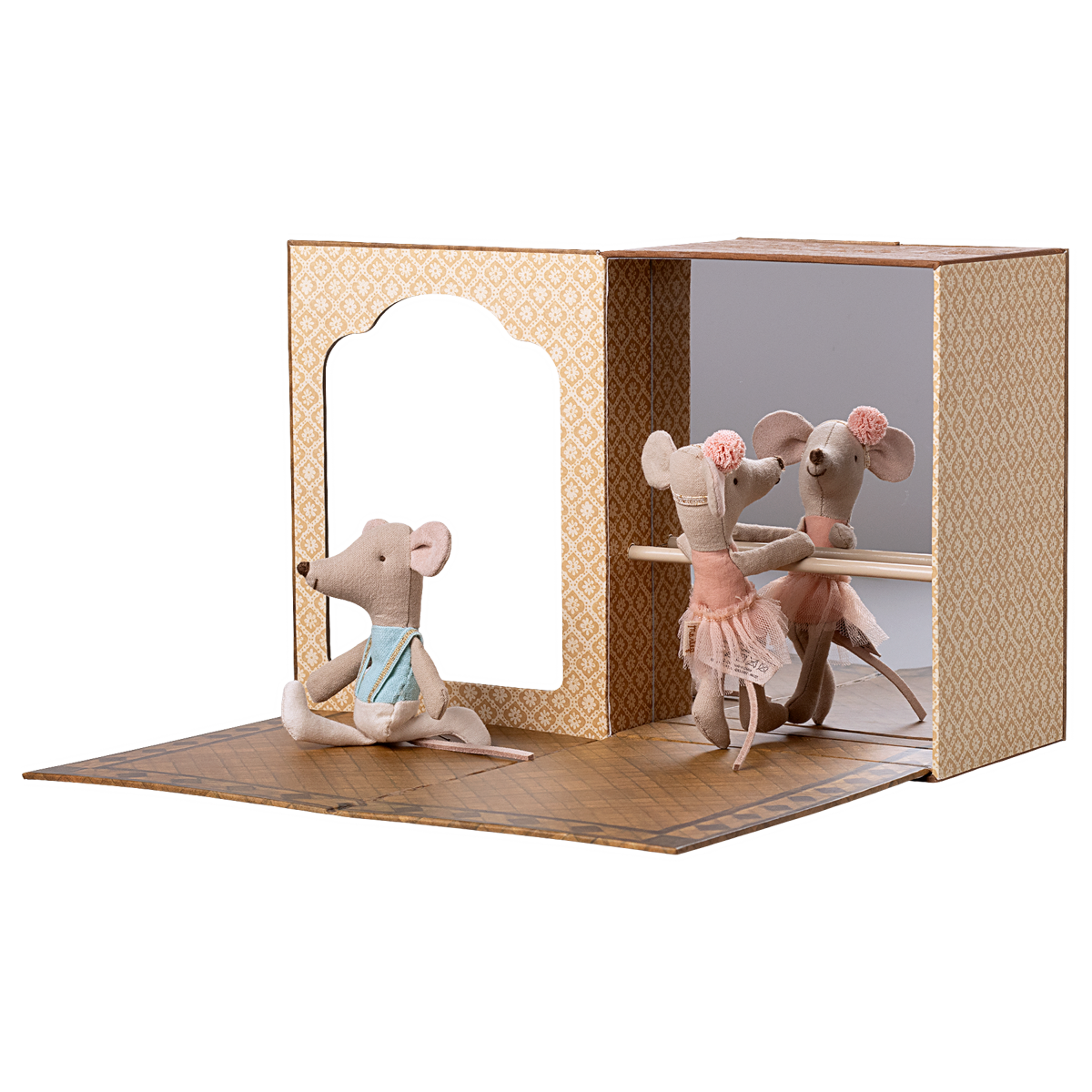 Maileg Ballet Mice in Dance Studio Little Sister and Brother