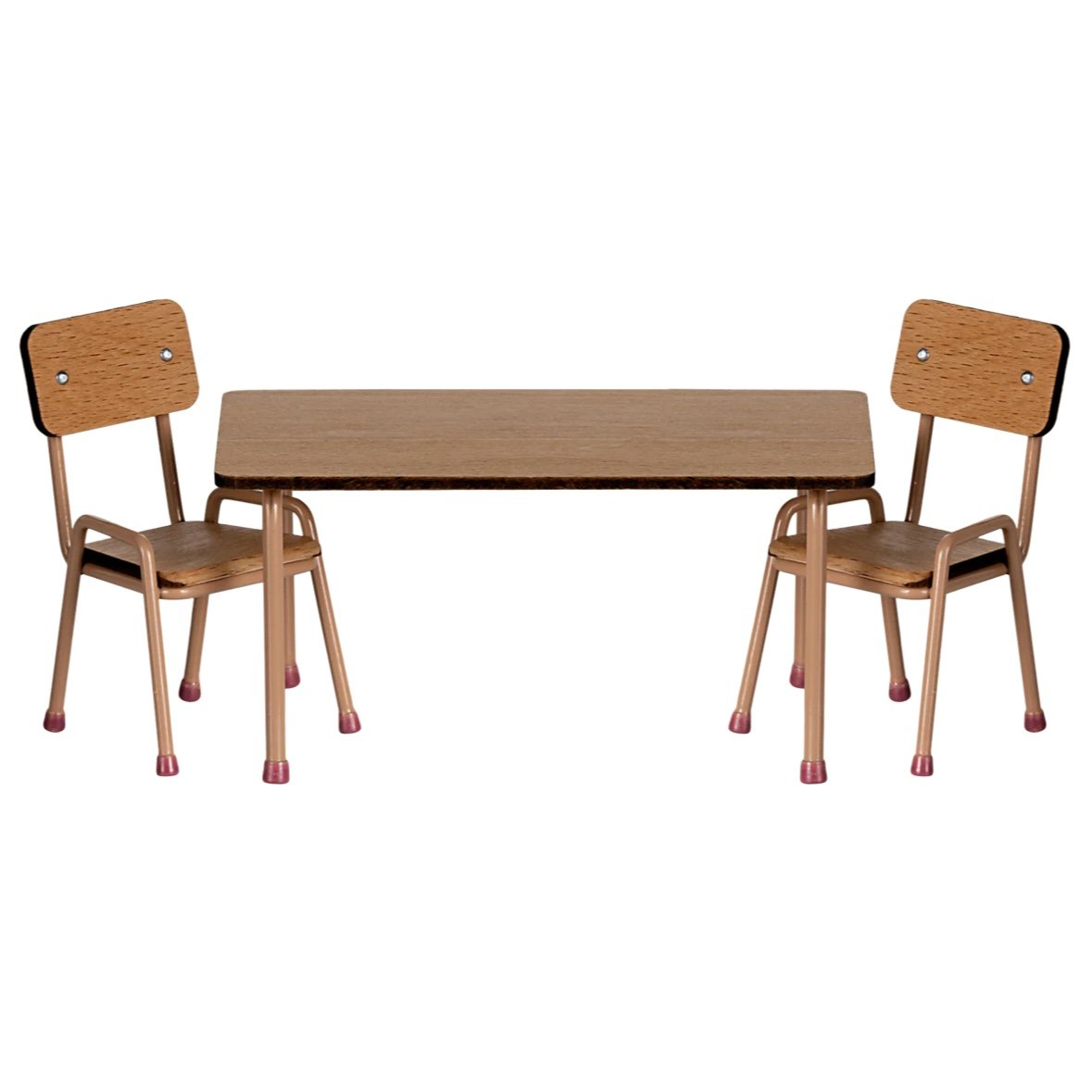Maileg Table & Chair Set, Mouse - Dark Powder
