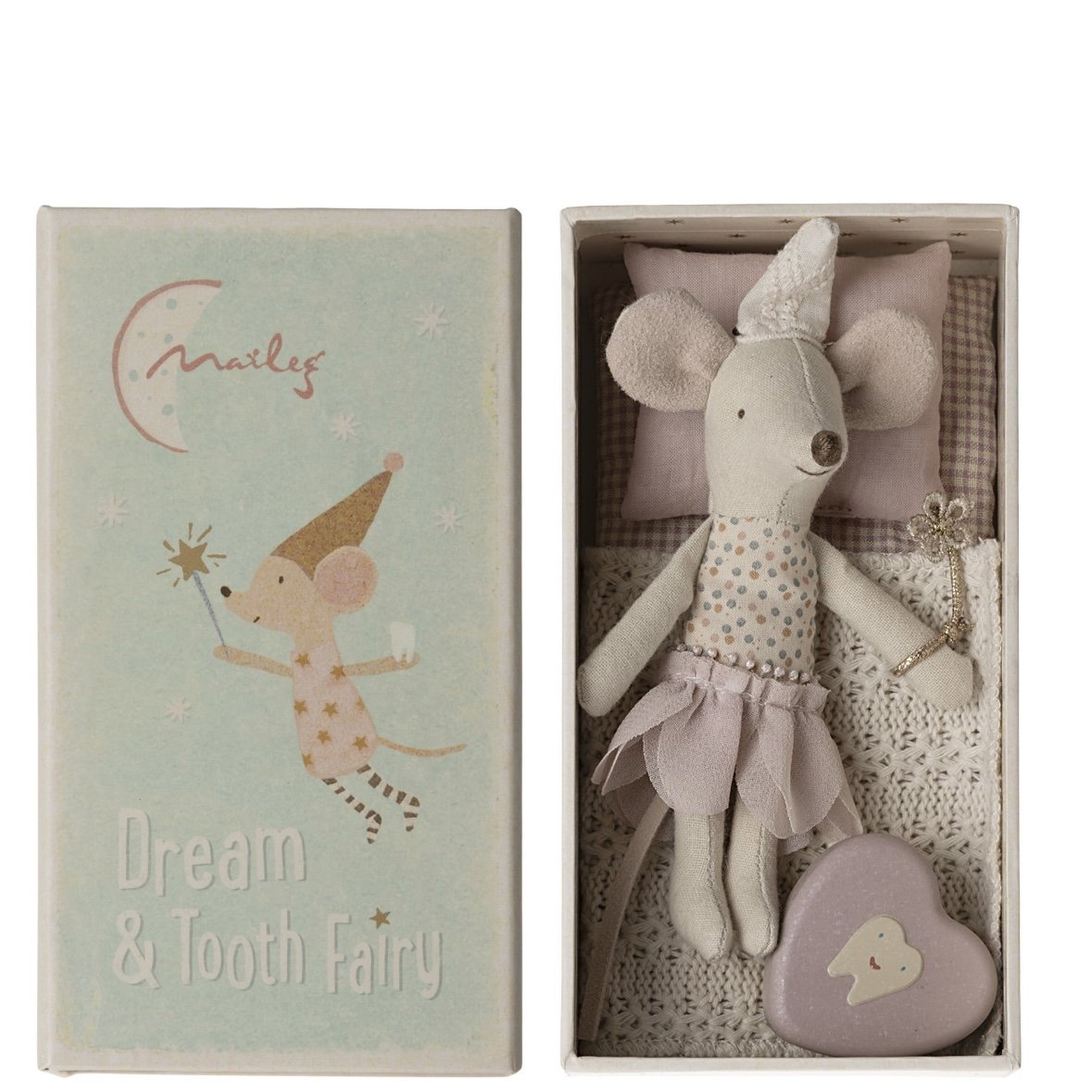 Maileg Tooth Fairy Mouse, Little Sister in Matchbox