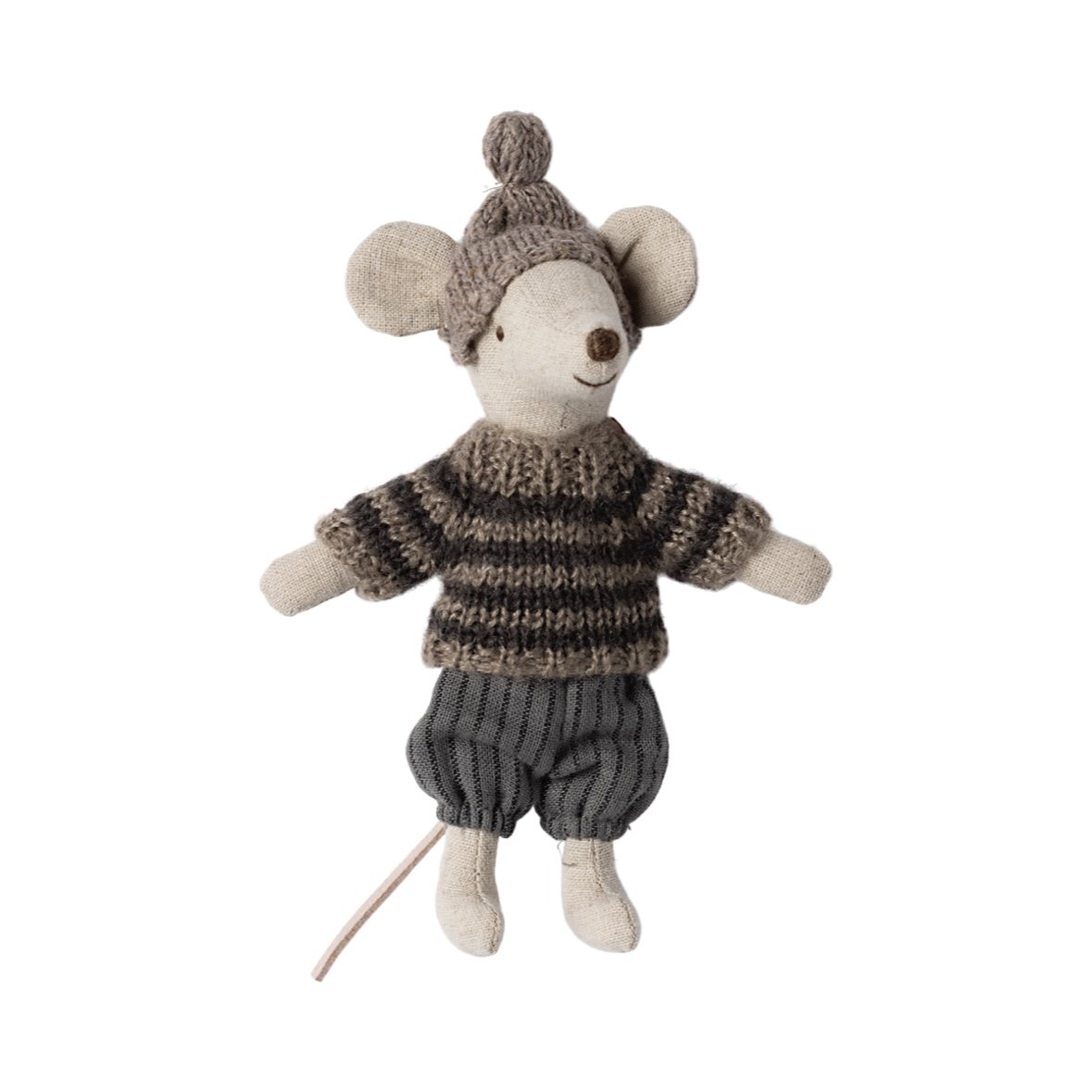 Maileg Winter Mouse with Ski Set, Big Brother - Grey