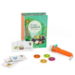Moulin roty Children's book titled 'Dans la Jungle' with storybook flashlight and cards