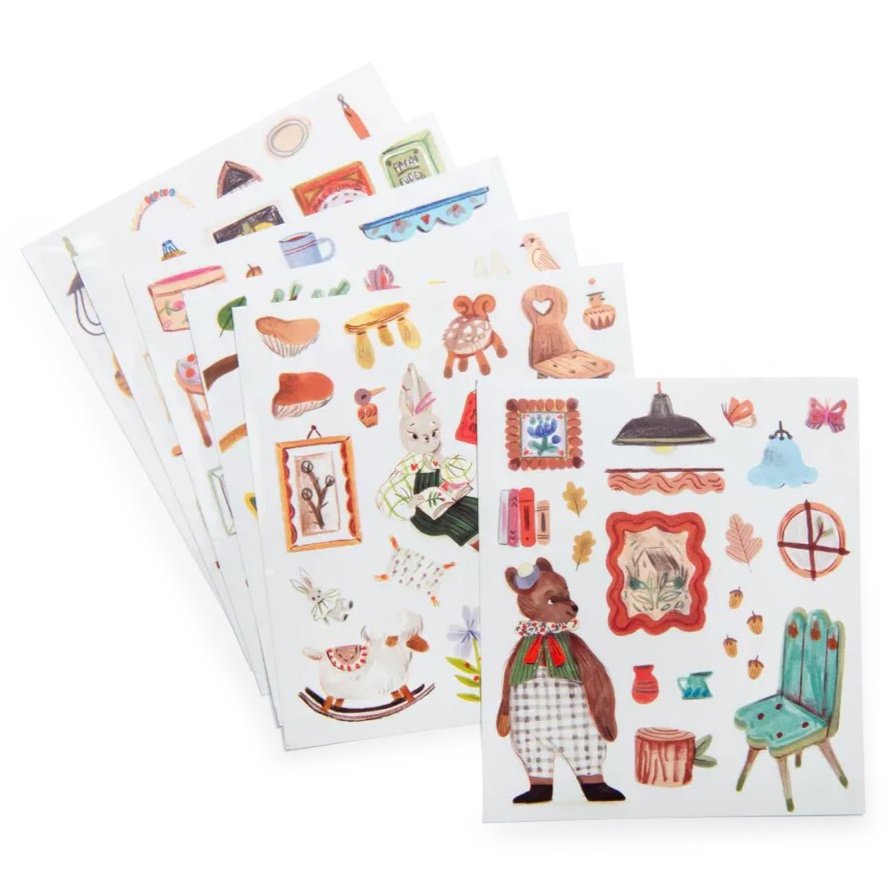 Moulin Roty Colouring Book & Stickers - Les Minouckas