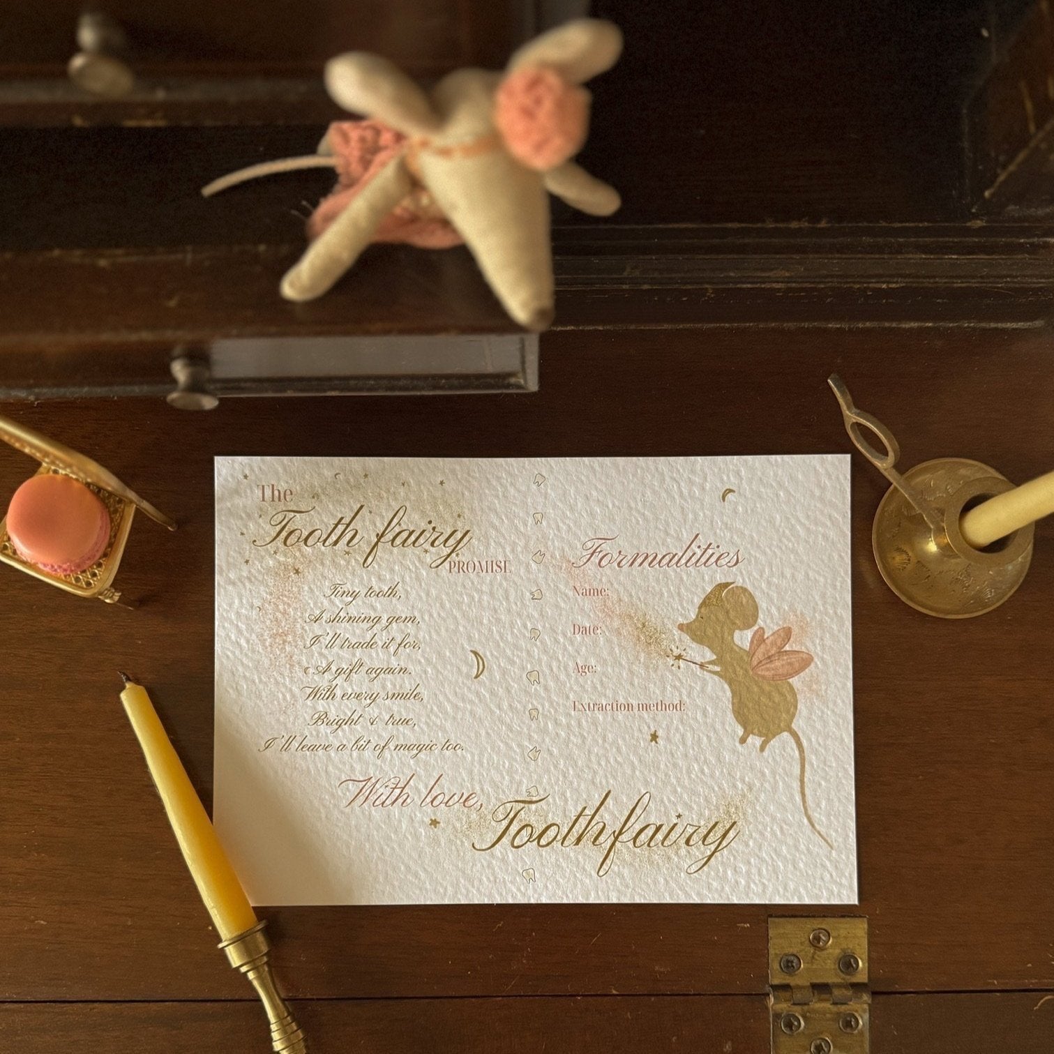 Tooth Fairy Certificate - Pink